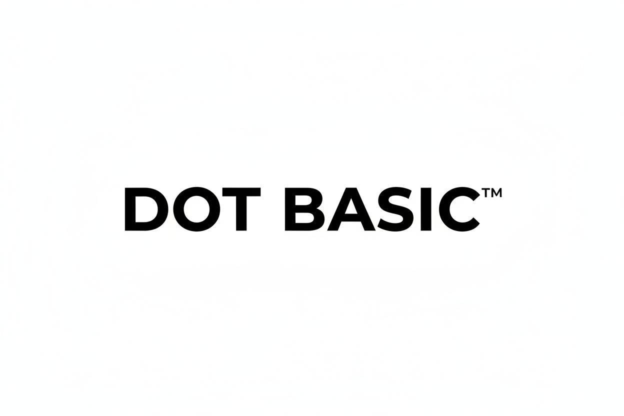 create  the word with dot basic and the trade mark symbol make it black 