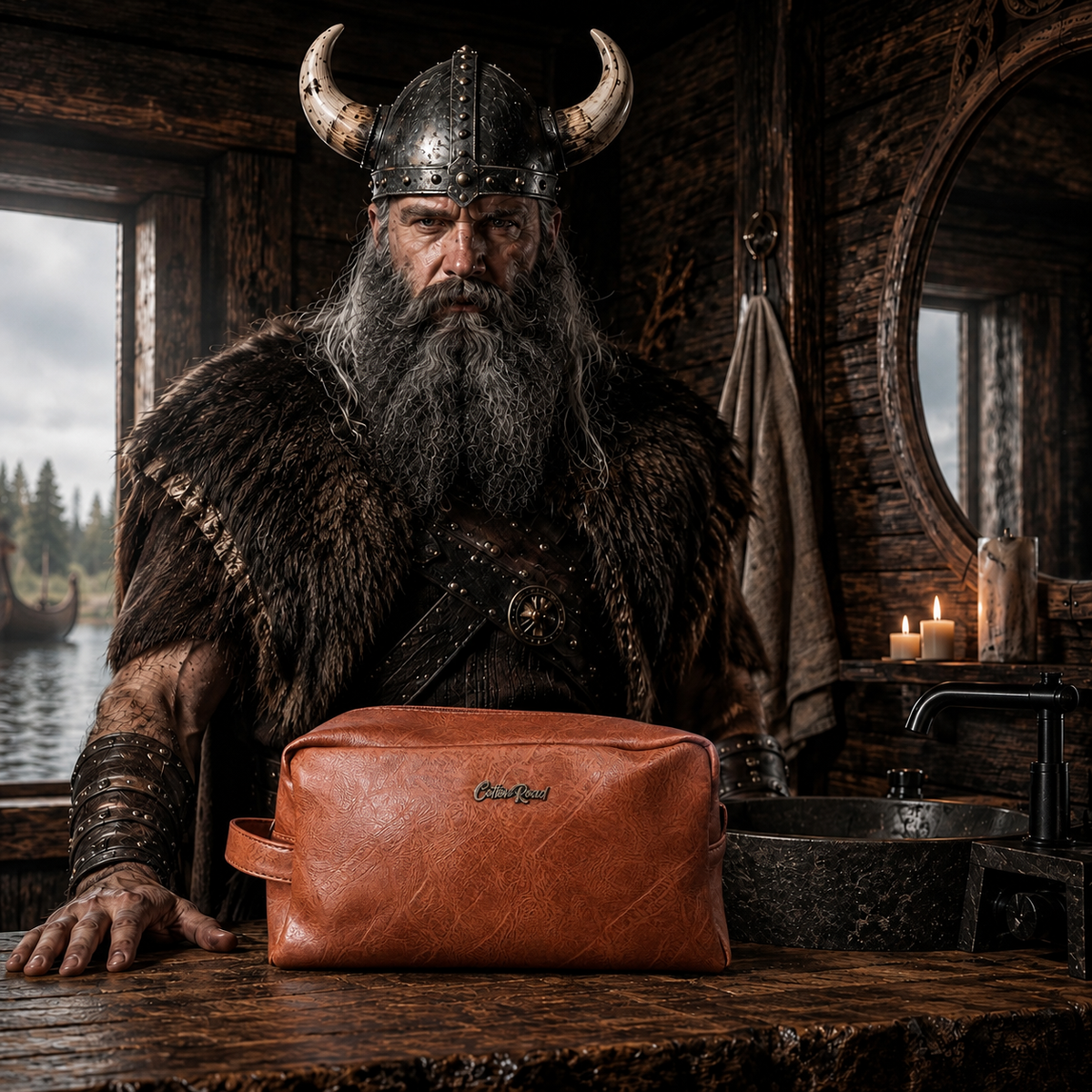 Cotton Road PU Leather Travel Toiletry Bag